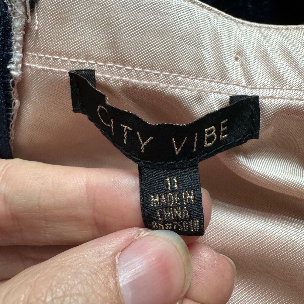 City Vibe Juniors Blue Velvet High Slit Gown Dress 11 - Picture 14 of 15